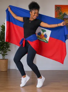 Haitian Flag Wall Banner | Large Red Blue Haiti Flag Decor