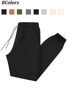 Men's Solid Color Drawstring Waist Athleisure Sweatpants, Casual Comfy Regular Fit Jogger Pants for Daily Wear, Men's Trousers for All Seasons, Banded Bottom Sweatpants