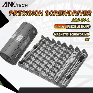 Precision Screwdriver Set 126 in 1, Magnetic Repair Tool Kit with 117 S2 Steel Bits, Ergonomic Handle, Flexible Shaft, for Electronics, Phone, Laptop, Computer, Tablet, Glasses, Watch Torx