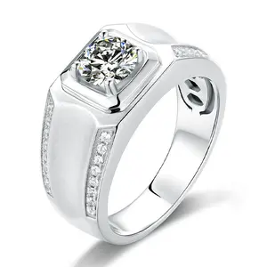 925 Silver VVS1 Moissanite Men's Ring