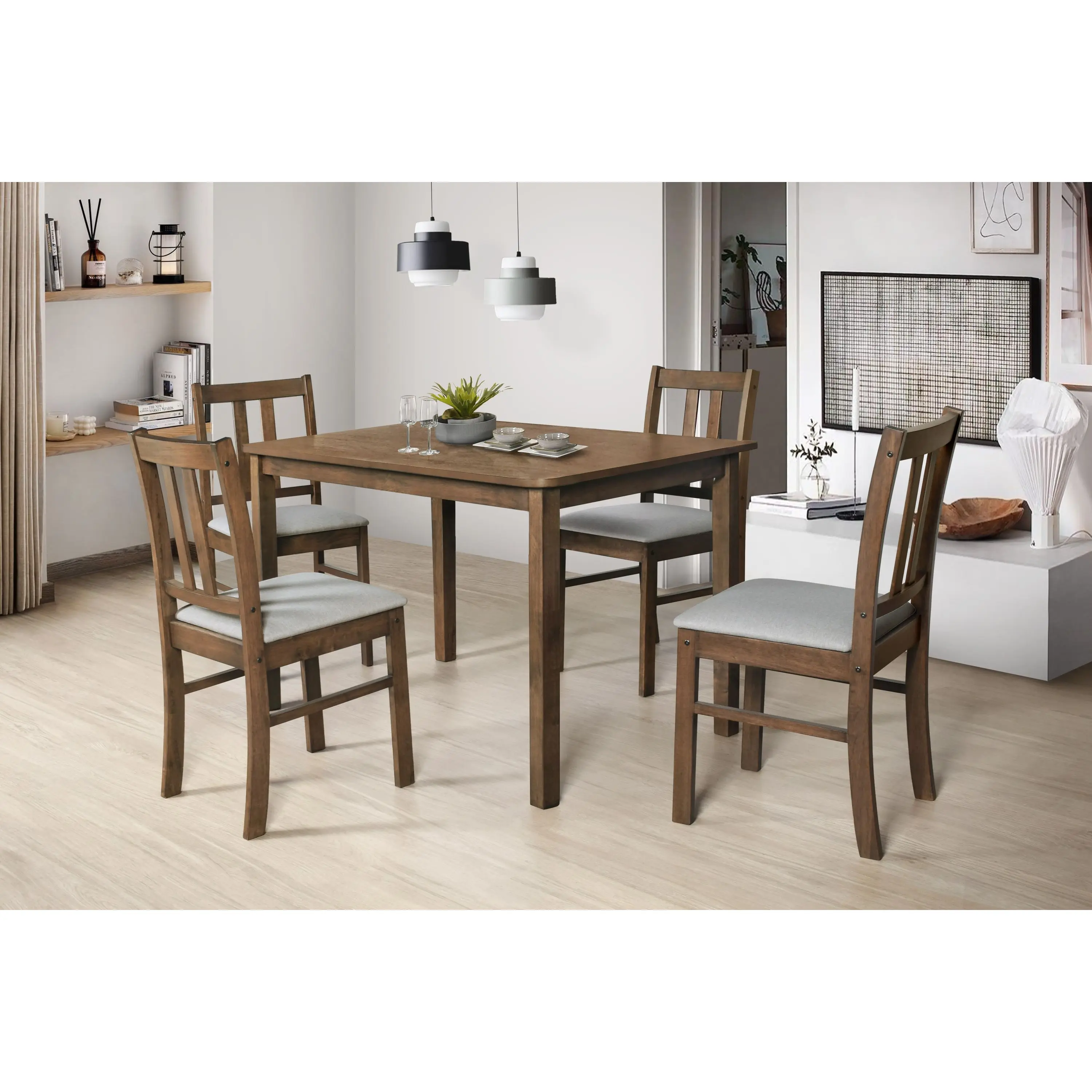 Favorer 5-Piece Sanford Dining Room Set, Indoor Furniture Table Set for Home Dining Spaces, Dining Room Sets