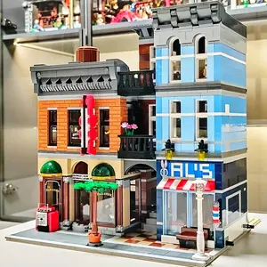 Creative Detective Office Street Scene Building Set, Modular Design, Compatible Model 10246, Toy Gift, 2262 Pieces with Figures