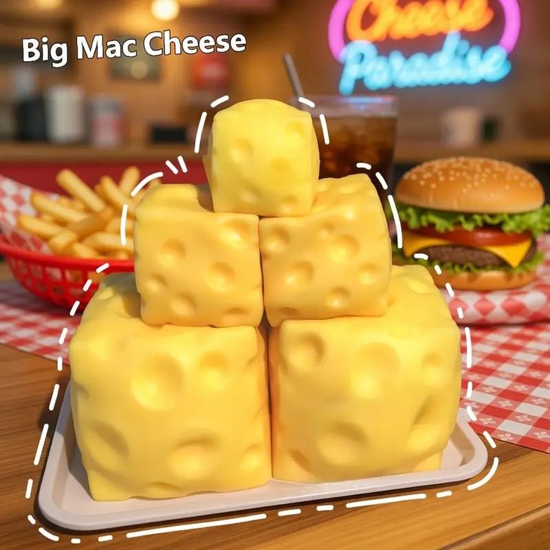 Squishy Cheese Block - Yellow Moldable Fidget Toy for Kids & Adults, Stress Relief Sensory Squeeze Toy, Fun Play & Relaxation, Perfect Easter Gift