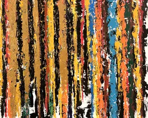 This untitled painting is acrylic on canvas