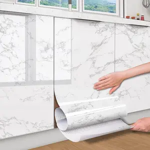 Marble Pattern Self-adhesive Wallpaper, 1 Roll Waterproof Wall Sticker, Thickened Wall Decal, Furniture Decorative Sticker for Home Kitchen Living Room, Marble Backsplash Wallpaper