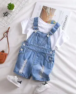 KIDSCOOL SPACE Baby Girl Boy Jean Overalls,Toddler Summer Denim Shortall