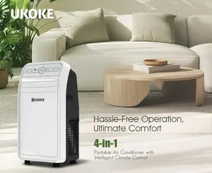 Ukoke USPC01W Smart Wifi Portable Air Conditioner, Works with Mobile App Control, 11,500 BTU ASHRAE, 4 in 1 AC Unit with Cool, Heat, Dehumidifier & Fan, up to 400 Sq. ft