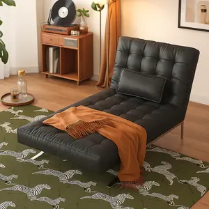 Italian Design Foldable Leather Convertible Sofa Bed