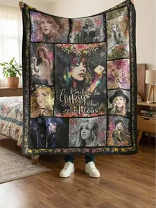 Stevie Nicks Gypsy Era Collage Flannel Blanket Soft Flannel Blanket is The Perfect Gift for Christmas and lovers Soft Warm Cozy Throw for Bed Sofa Nap Travel, Cute Home Decor