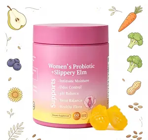 Fitness & Daily Feminine Care Gummies 120 Count Her Juicy Pineapple Probiotics, Slippery Elm Blend Balances Intimate pH, Supports Gut Health & Immune Function