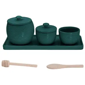 Temp-tations Woodland 3-Piece Condiment Jars with Tray