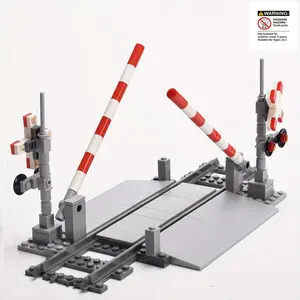 Train Track Elevator Building Blocks Set, Scene Construction, Light DIY Model, Desktop Decoration, Toy Birthday Gift, Model Kit