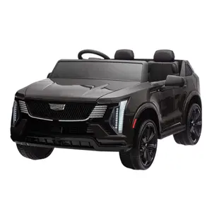 GAOMON Black 24V Cadillac Ride On Truck Car for Kids - 2 Seater Electric Vehicle w/Parent Remote Control, Smooth Start, Bluetooth Music & LED Lights for Boys Girls (3 Years+)​