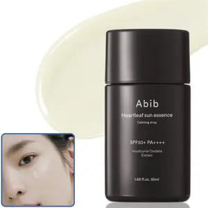 Korean Abib Heartleaf Sun Screen Essence Calming Drop SPF50+ PA+ for Sensitive & Acne-Prone Skin | Lightweight Soothing Authentic K-Beauty Chemical Sunscreen (50ml)