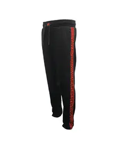 RAW BLACK SWEATPANTS Soft Comfortable Fabric with Bold Red Side Logo Relaxed Fit Machine Washable Casual Wear for Everyday Use