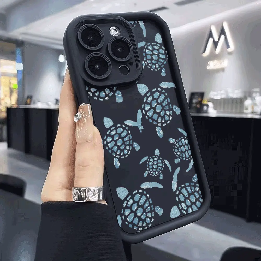 Silicone TPU Phone Case with Turtle Graphics for iPhone 17 Pro Max,16,16e,15,14 Plus,13,12 Mini,11,Air,X,XS - Durable, Non-Slip, Waterproof Soft Casing with Raised Edges Lens Protection, 2D Printing Mobile Accessory Gift, Cover, Protector