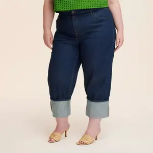 Women's High-Rise Straight Leg Wide Cuff Jeans - kate spade new york