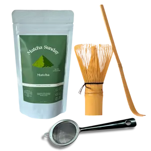Matcha Sunday Ritual Starter Set - Traditional Green Tea, Smooth, Vibrant, Savory, Stone Grind