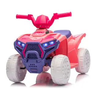 Ride On ATV, 6V Mini Off-Road Battery Powered Motorized Quad for Kids, Anti-Slip Wheels, RWD 4-Wheeler Electric Ride On Toy Car for Toddlers 3-5