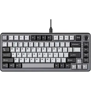 RT75 Rapid Trigger Wired Gaming Keyboard,Hall Effect  ,Adjustable Actuation Esports,75% TKL Layout with Knob,RGB Backlit, PBT Keycaps for /Win (Black,  )