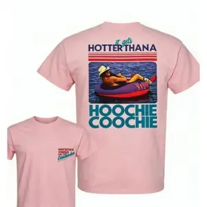 Hotter Than a Hoochie Coochie Graphic T Shirt Unisex Country Concert Tee Vintage Western Summer Shirt Nashville Music Festival Outfit Soft Breathable Cotton Lake Party Streetwear Trendy Cowboy Vibe Gift Fast 24H Shipping Casual Oversized Top