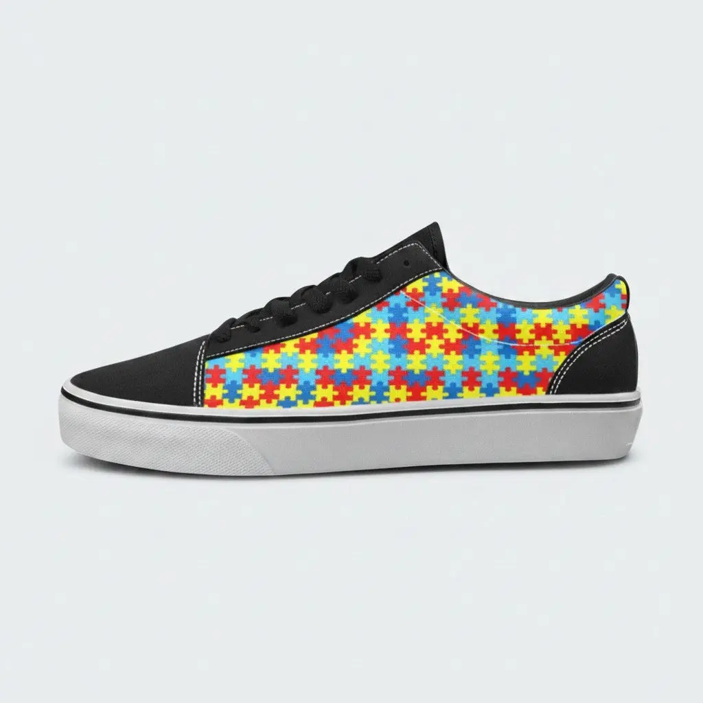 WOMEN'S Autism Awareness Custom Skate Shoesboarding Shoes | Freaky Shoes®