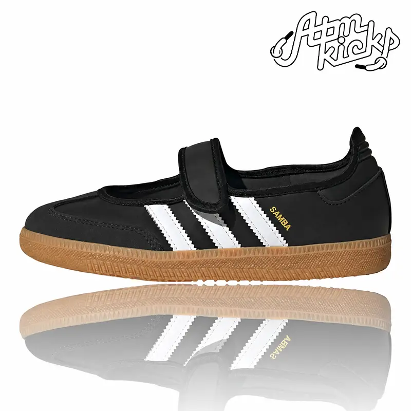 adidas Samba Jane Black White Gum (GS) Youth JR7437 Youth Authentic Shoes Footwear Sneaker Trainer Comfortable Walking Fashion Trending Gift
