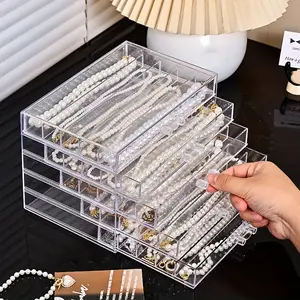 5-layer beaded necklace storage box, pull-out multi-functional storage box, functional storage box, dresser drawer box, desktop small storage box, furniture, office finishing artifact, jewelry, lipstick drawer storage box