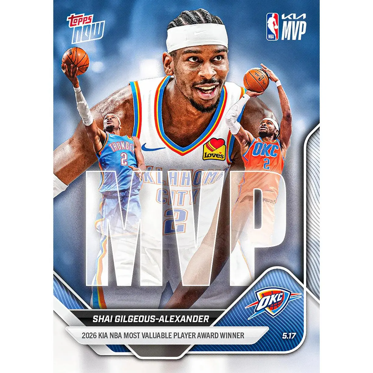 2025-26 Topps NOW NBA Shai Gilgeous-Alexander - 2026 Kia NBA MVP Award Winner #MVPA