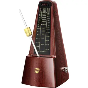 Mechanical Metronomes for Piano Guitar Drum Violin and Other Musical Instruments with Loud Sound and Accurate Beat Multiple Beat Modes for Beginners(Walnut Color)