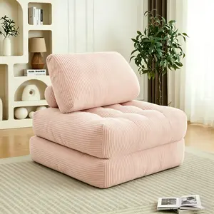 【#TikTokShopDealsforYouDays】70.8"Corduroy Fabric Beanbag Couch for Living Room, Bedroom & Dorm, Cozy Fluffy Cloud Mini Couch -Pink