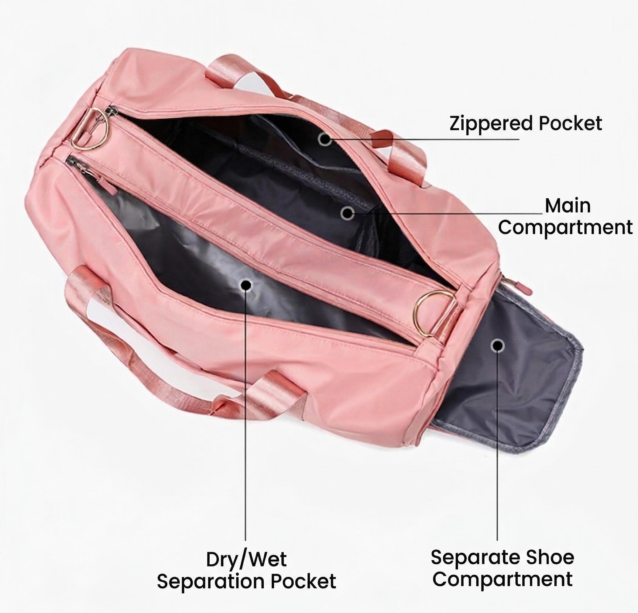 Versatile Gym Bag with Shoe Compartment, Travel Duffel Bag for Weekender, Waterproof Carry on Overnight Bag with Wet Pocket, Multi-functional Hospital Bags for Labor and Delivery