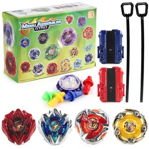 4in1 Bey X UX Booster Gyro Metal Battle Spinning Top Starter with 2 Ripcord Launchers Toy Set Anime Design Kids Boys Fun Party Favors Gift