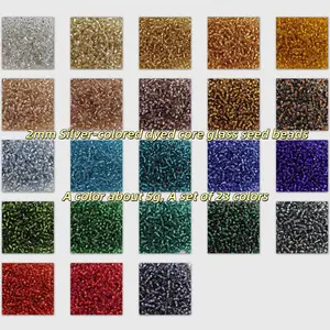 13000 Glass Seed Beads in Silver Color, 23 Colors, 2mm for DIY Bracelets, Necklaces, Hair Accessories, and Embroidery Projects, DIY Jewelry Making