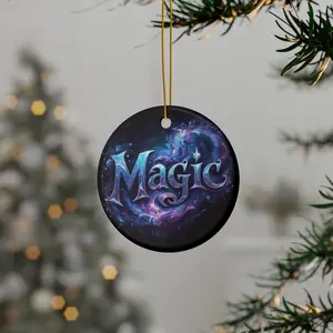 Neuroverse “Magic” Ornament – Cosmic Holiday Decor for Creative Souls | Ceramic Snowflake & Circle Shapes