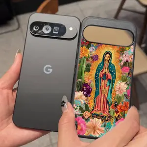 Compatible with Google Pixel 6/7/8/9 Pro Decorative Phone Protector Cover for Virgin Mary Pattern phone case HNRMgg617-12