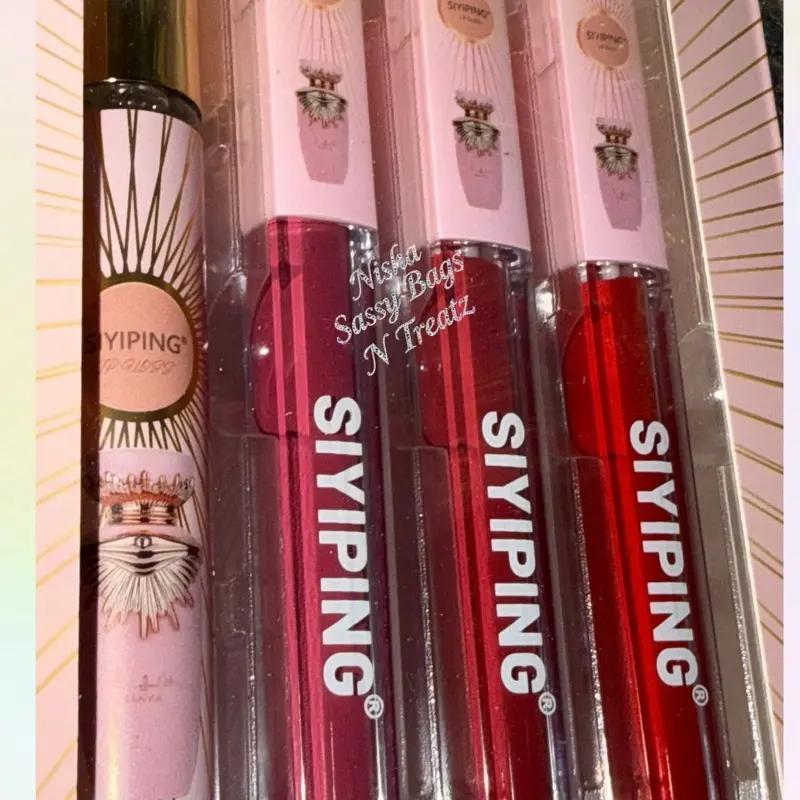 gloss lipgloss Lipgloss Junkie Set - 4 Pack with Haya Brand - Pink & Red Shades - Glossy Finish - Perfect for Everyday Use  Cosmetic Makeup lip glass lipgloss cosmetic Hydrating Lip Glow Oil Lipgloss Set Long-Lasting