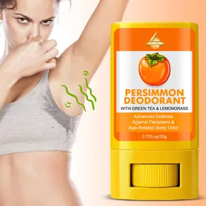 Persimmon Natural Odor Eliminator Balm 20g Roll On Deodorant | Rice bran oil + shea butter + coconut oil, gently absorbs odors | Green tea and lemongrass scent, suitable for sensitive skin