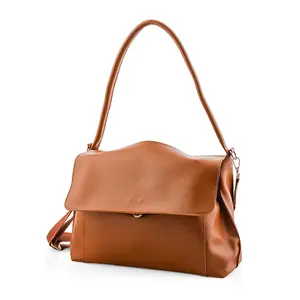 Faux Leather Satchel with Adjustable Shoulder Strap