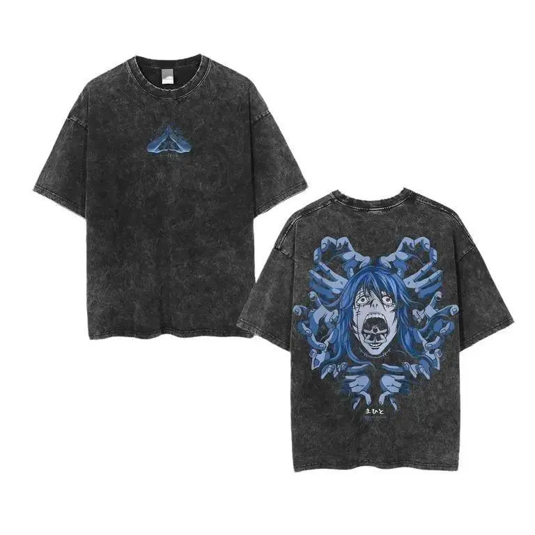 Jujutsu Kaisen Mahito Vintage Retro Wash Tee, Vintage 90s Anime Manga Unisex Shirt, Oversize Anime Manga Washed Tee