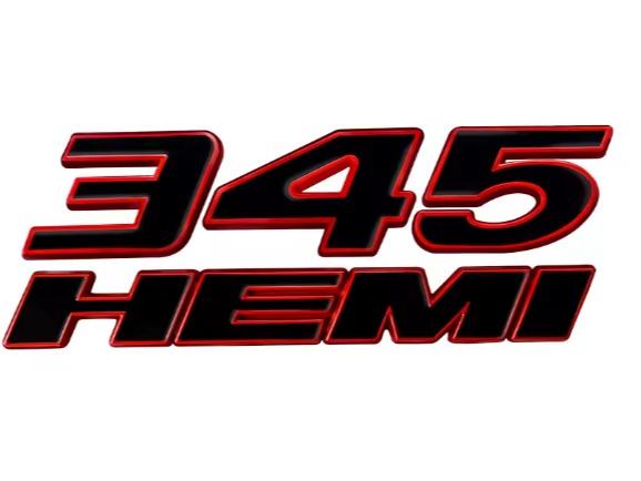 345 HEMI Engine Badge 5.7L Dodge V8 Muscle Car Accessory for Charger Durango 300 Challenger Mods Adhesive Emblem Easy Install