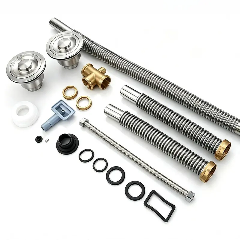 304 Stainless Steel Anti-Insect Anti-Odor Anti-High Temperature Anti-Rat Bite Sink Drain Pipe 15.7in Liner Length 4.3in 11.4in 15.7in