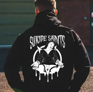 SUICIDE SAINTS S*xy Nun Tshirt, Hoodie, Sweatshirt, Aesthetic Tatoo Outfits, Streetwear Style, Retro Vintage Y2k Men Graphic Tees, tattoo,  Hoodie, Sweatshirt, Spooky Season