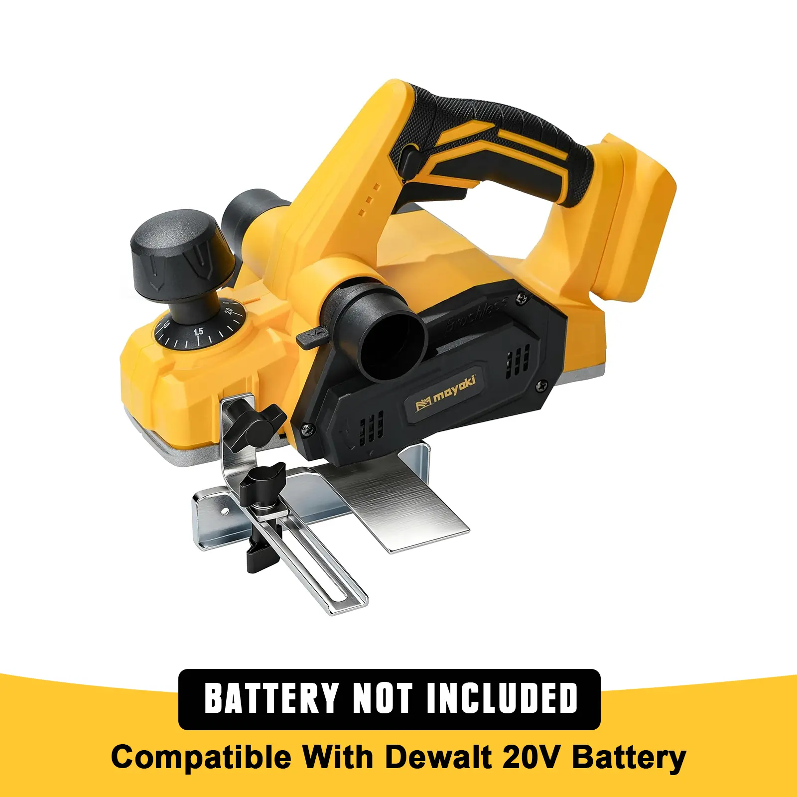Mayoki Cordless 16000RPM Brushless Handheld Planer,Compatible with Dewalt 20V Battery, woodworking tools,  Wood Planer for Carpenter Home DIY