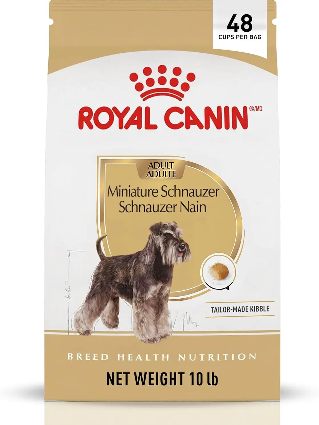 Royal Canin Breed Health Nutrition Miniature Schnauzer Adult Dry Dog Food, 10 lb Bag