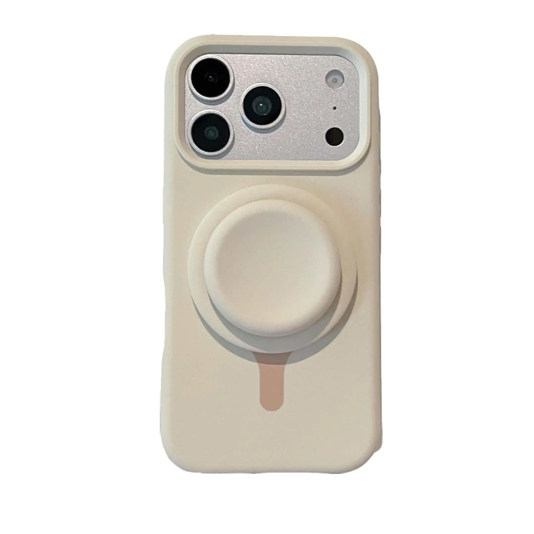 Minimalist 3D Round Pop Grip Holder Silicone Phone Case