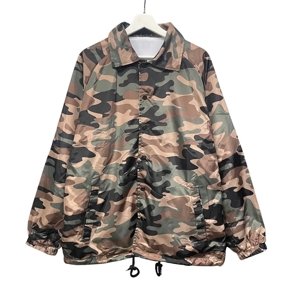 Men's Lightweight Camo Windbreaker Coach Jacket S-3XL