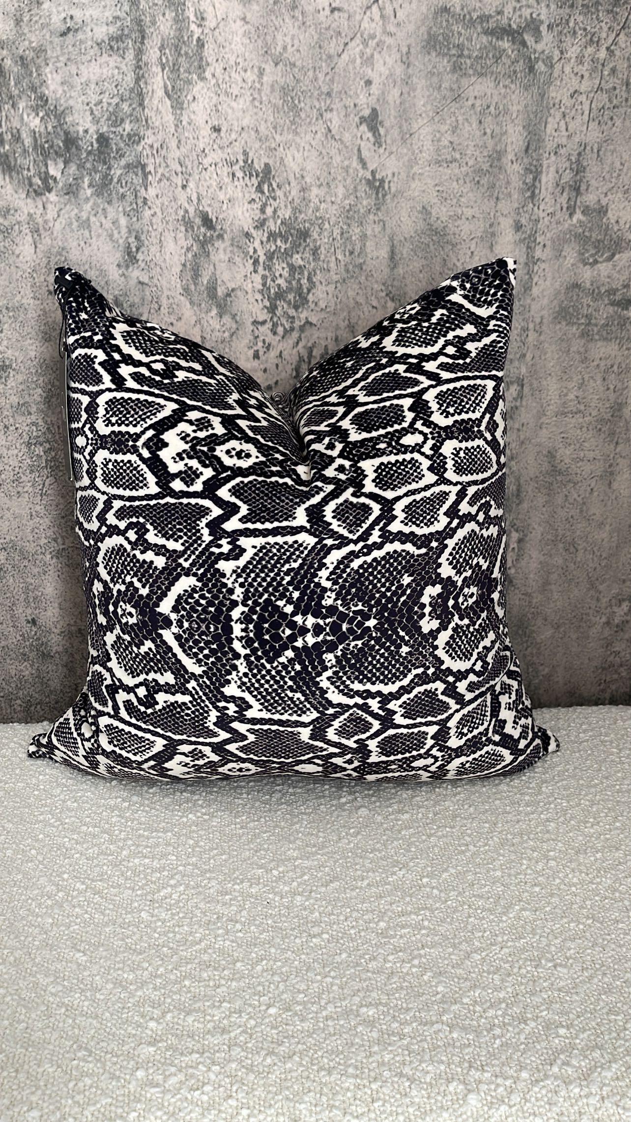 Python Velvet Luxx Pillow - Snake Skin Print with Velvet Finish