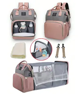 Mummy Bag Backpack Multifunction Travel Baby Diaper Bag with Insulated Bottle Holders Pacifier Case Large Capacity Waterproof Diaperbag for Moms and Dads