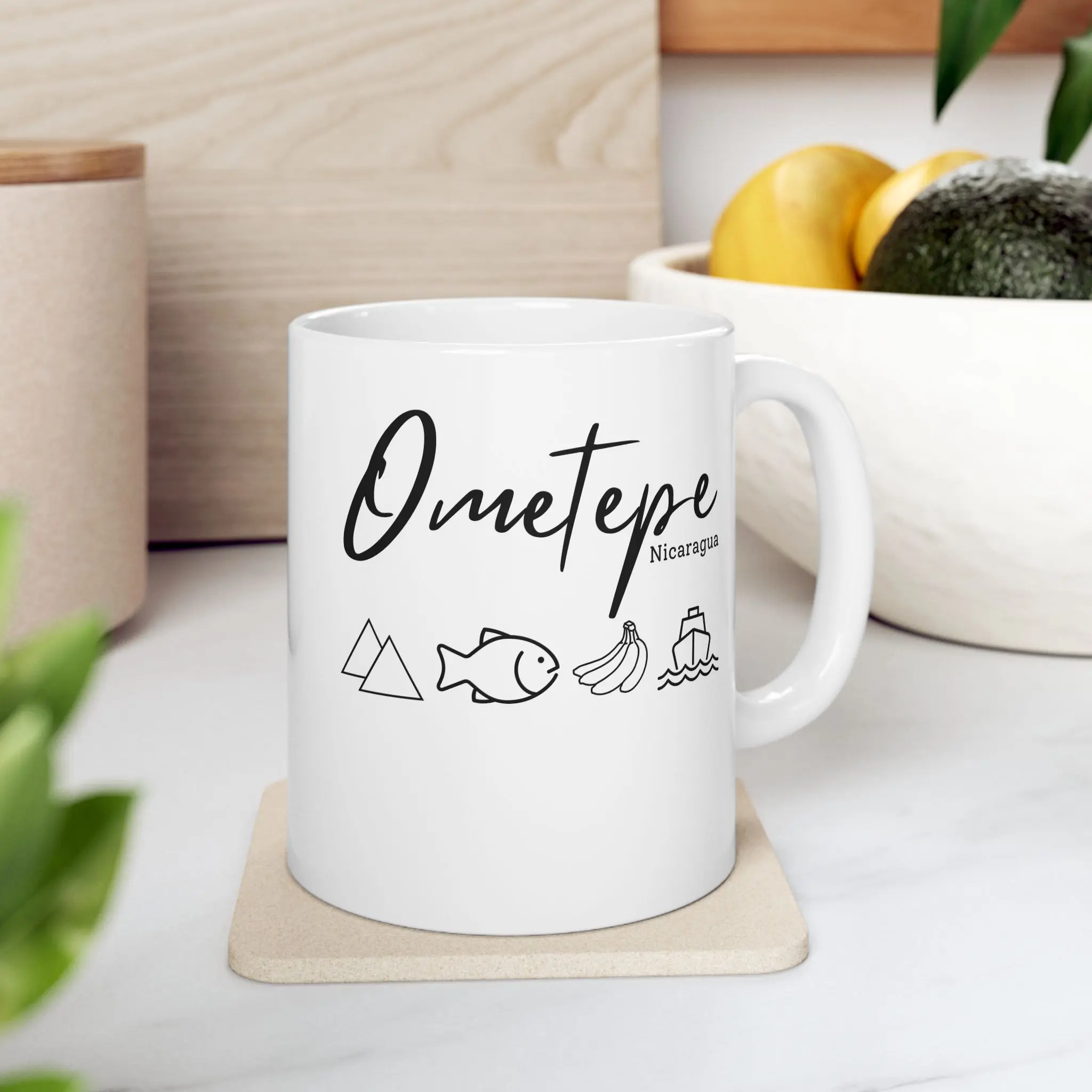 Ometepe Nicaragua Ceramic Mug, Nicaraguan Gift, Ometepe Trip Souvenir, Nica Tourist Present, Central America Coffee Mugs,